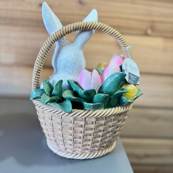 LAST 1 Martha Stewart Easter bunny rabbit basket eggs table...